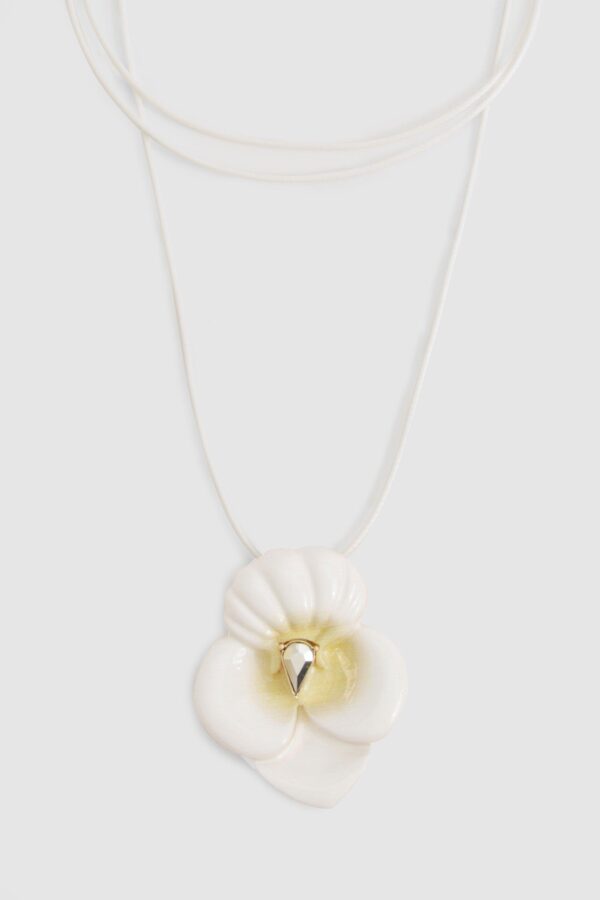 Orchidee Ketting Met Touw Detail